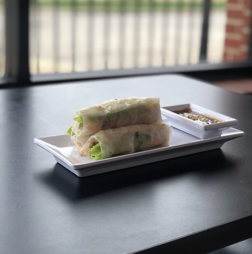 Vietnamese Spring Rolls served with a tart sauce